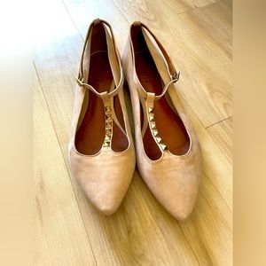 Schutz t-strap studded flats, women’s size 10